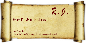 Ruff Jusztina névjegykártya